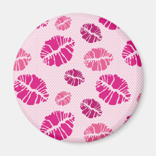 Lipstick Kiss Shape Print Pattern Magnet