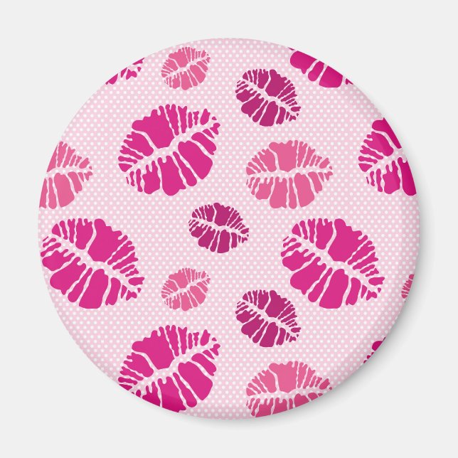 Lipstick Kiss Shape Print Pattern Magnet (Vorne)