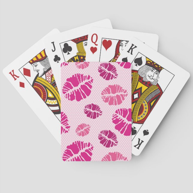 Lipstick Kiss Shape Print Pattern Spielkarten (Rückseite)