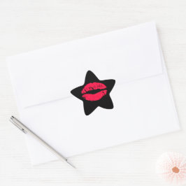 Lipstick Kiss Stern-Aufkleber