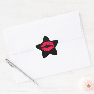 Lipstick Kiss Stern-Aufkleber
