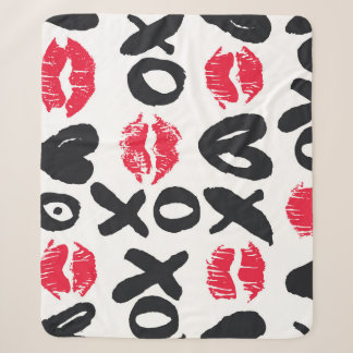Lipstick Kisses Hört Nahtloses Hintergrundbild Sherpadecke