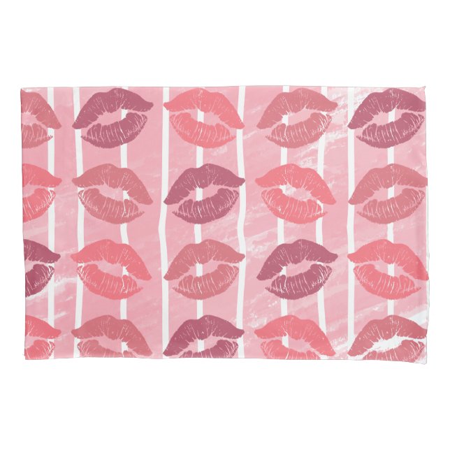 Lipstick Kisses Kissenbezug (Vorderseite)