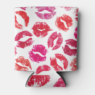 Lipstick Kisses Nahtloses Muster. Dosenkühler