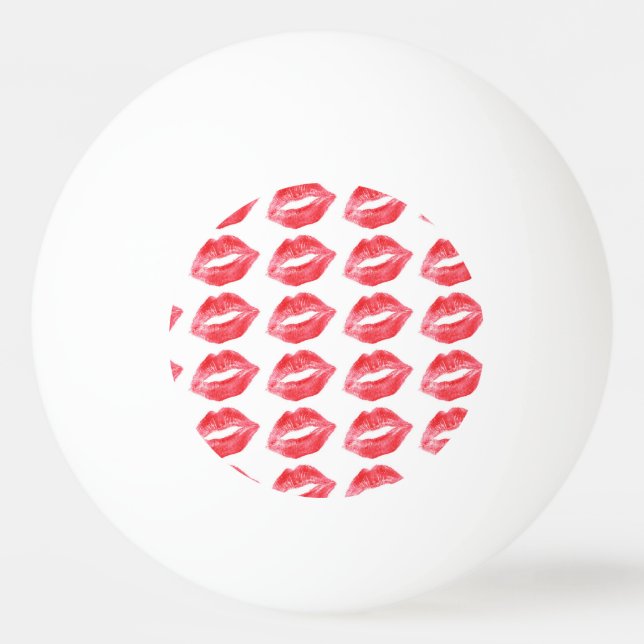 Lipstick-Küsse Tischtennisball (Vorderseite)