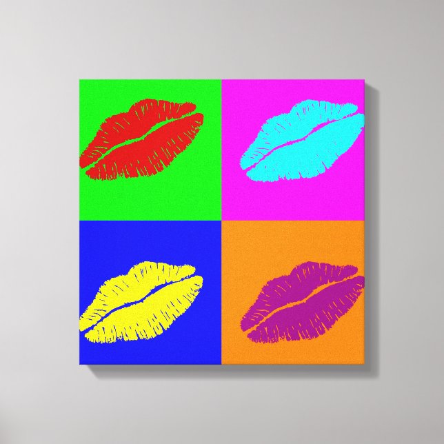 Lipstick küsst eingepackte Leinwand (Vorderseite)