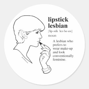 LIPSTICK LESBIERIN RUNDER AUFKLEBER