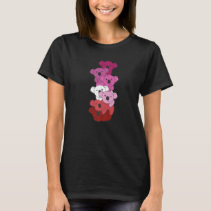 Lipstick Lesbisch Flag Pile Pride Lgbtq Koalas Les T-Shirt