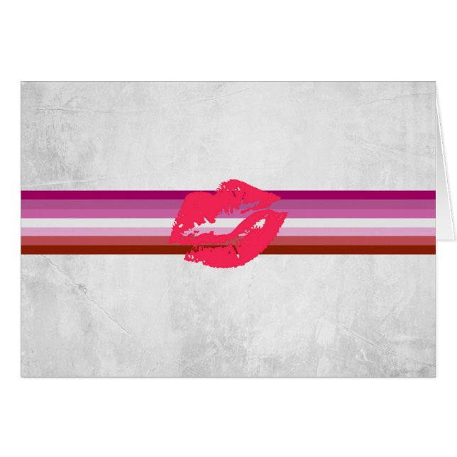 Lipstick Lesbische Flagge (Vorderseite (Horizontal))