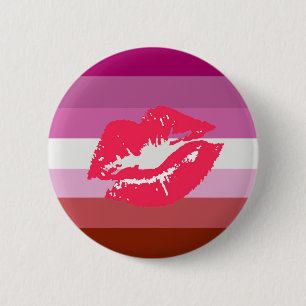 Lipstick Lesbische Flagge Button