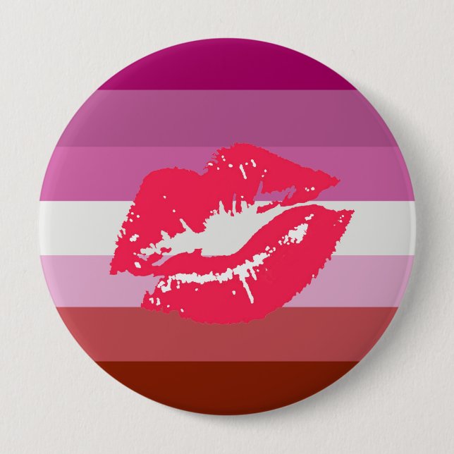 Lipstick Lesbische Flagge Button (Vorderseite)