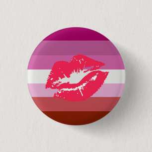 Lipstick Lesbische Flagge Button
