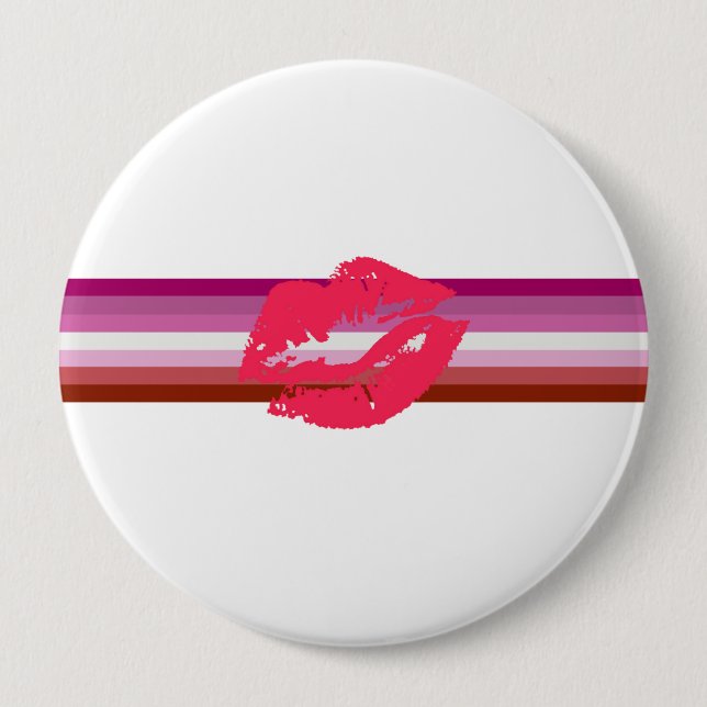Lipstick Lesbische Flagge Button (Vorderseite)