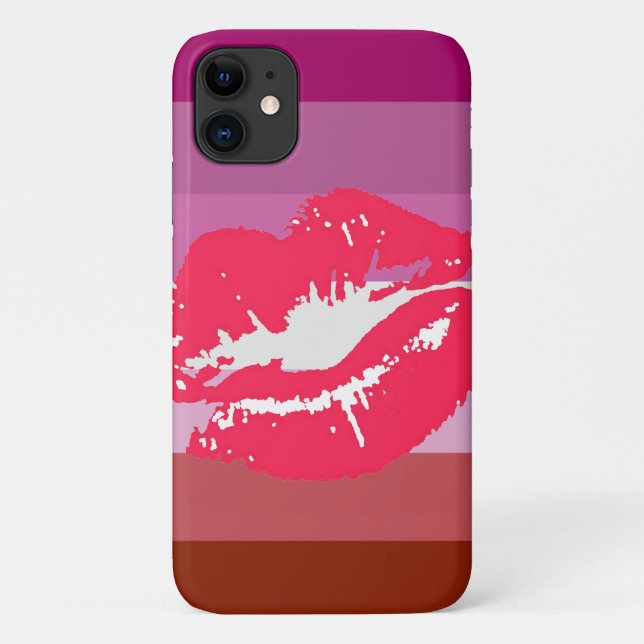 Lipstick Lesbische Flagge Case-Mate iPhone Hülle (Rückseite)