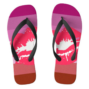 Lipstick Lesbische Flagge Flip Flops