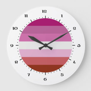 Lipstick Lesbische Flagge Große Uhr