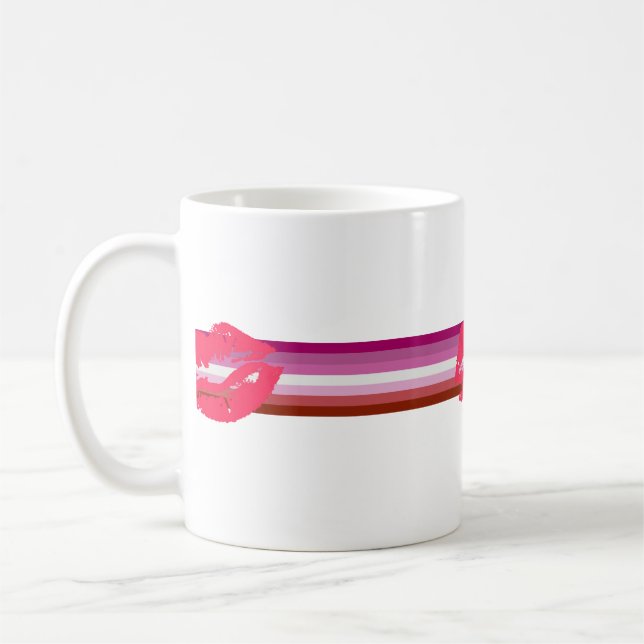 Lipstick Lesbische Flagge Kaffeetasse (Links)