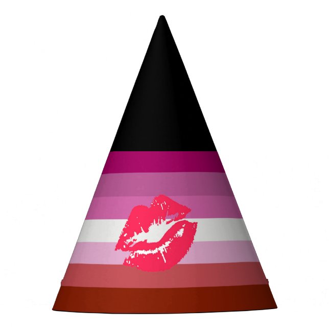Lipstick Lesbische Flagge Partyhütchen (Vorderseite)