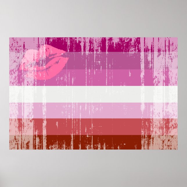 Lipstick Lesbische Flagge Poster (Vorne)