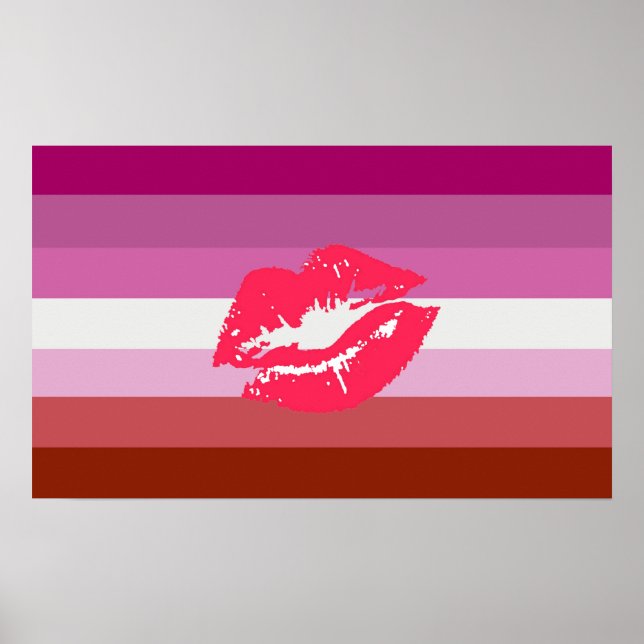 Lipstick Lesbische Flagge Poster (Vorne)