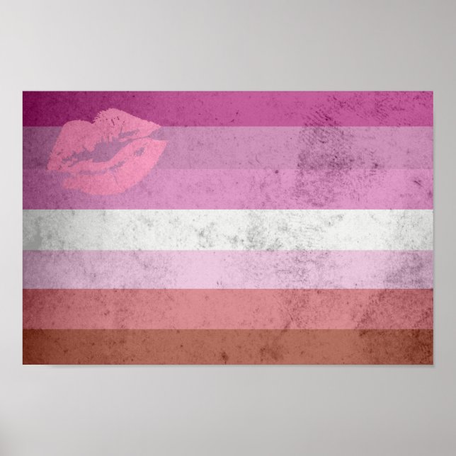 Lipstick Lesbische Flagge Poster (Vorne)