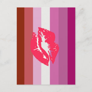 Lipstick Lesbische Flagge Postkarte