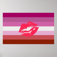Lipstick Lesbische Flagge und Lippen