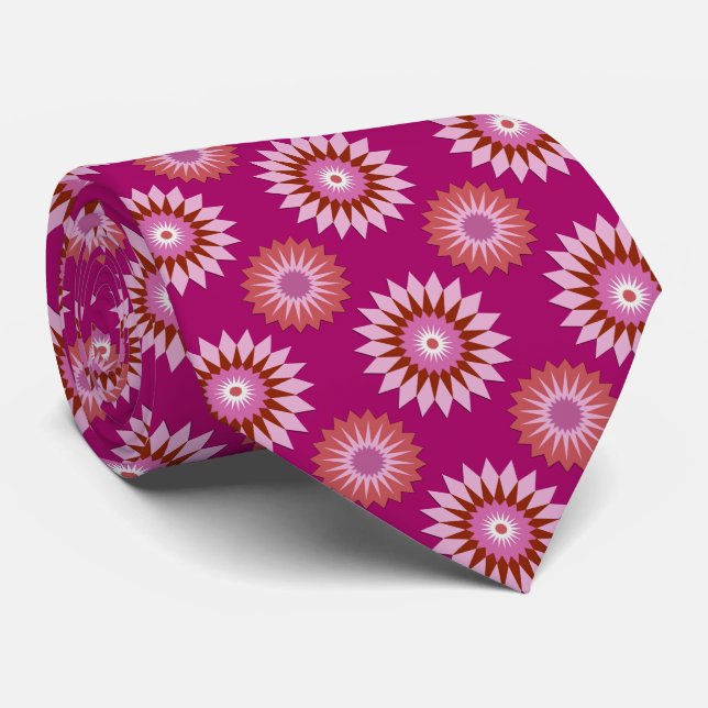 Lipstick lesbische Strichflagge / rosa Blume Krawatte (Gerollt)