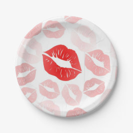Lipstick-Lippen Pappteller