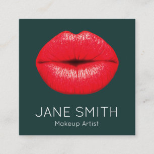 Lipstick Lips Make-up Künstler modern stilvoll Quadratische Visitenkarte