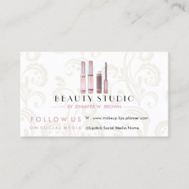 Lipstick Makeup Rose Goldener Schönheitssalon Visitenkarte