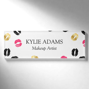 Lipstick-Markierungen Makeup Artist Namenschild