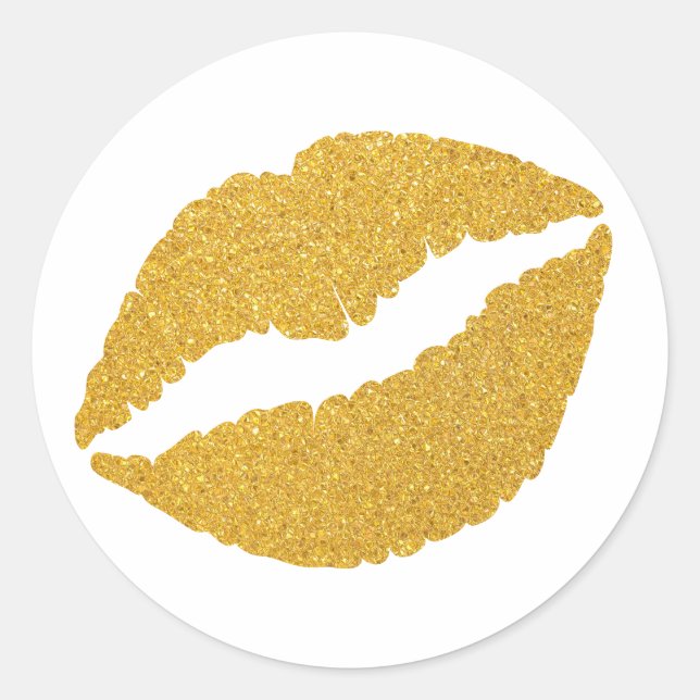 Lipstick mit abstraktem Glitzer Runder Aufkleber (Vorderseite)