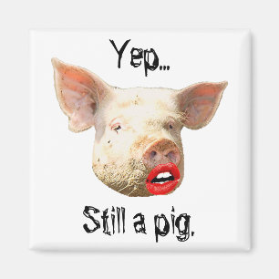 Lipstick mit einem Schwein Magnet