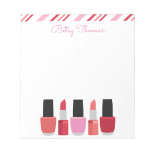 Lipstick mit Nail Polnischer Personalisierter Note Notizblock