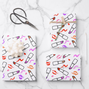 Lipstick Muster Geschenkpapier Set
