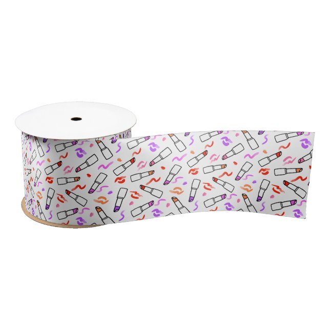 Lipstick Muster Satinband (Spule)