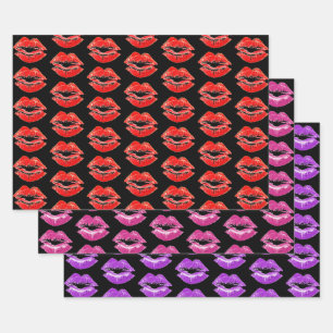 Lipstick Print Kisses Collection Geschenkpapier Set