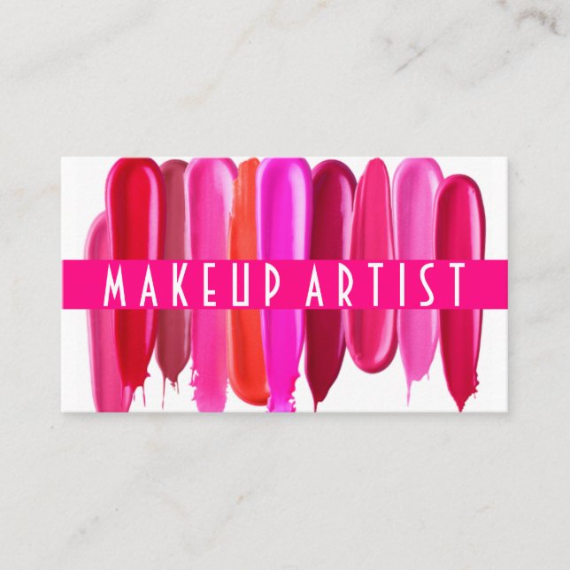 Lipstick-Stains Makeup Artist Business Card Visitenkarte (Vorderseite)