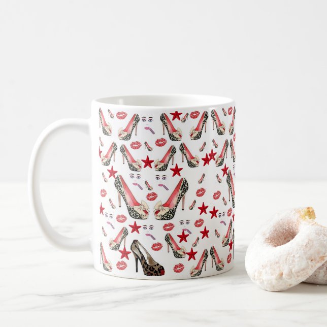 Lipstick-Tasse Kaffeetasse (Mit Donut)