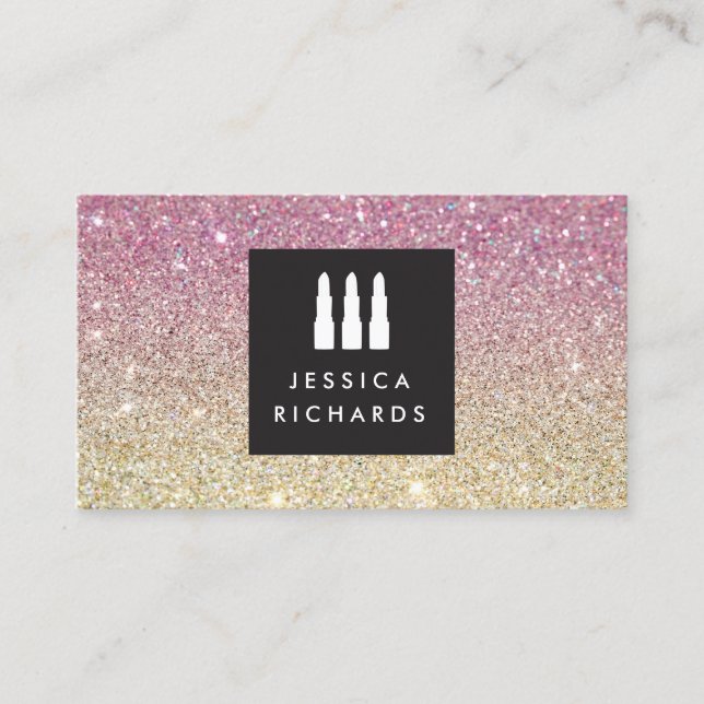Lipstick-Trio-Logo für Freelance-Makeup-Künstler I Visitenkarte (Vorderseite)