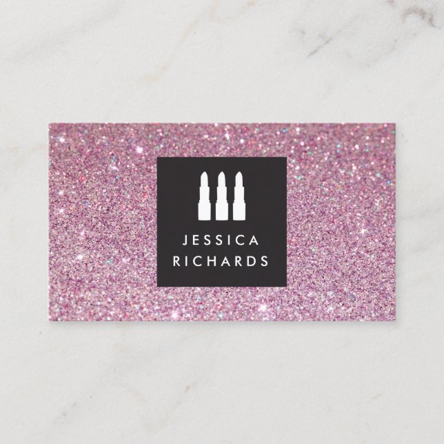 Lipstick-Trio-Logo für Freelance-Makeup-Künstler I Visitenkarte (Vorderseite)