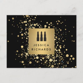 Lipstick Trio mit Imitate Gold Confetti Dots Makeu Postkarte