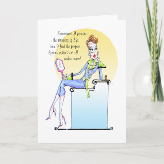 #lipstickhumor, Lipstickcard, lustige Frauenkarte Karte