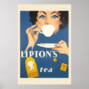 Lipton's Tee - Vintage Style 1950 Teetrinken Poster