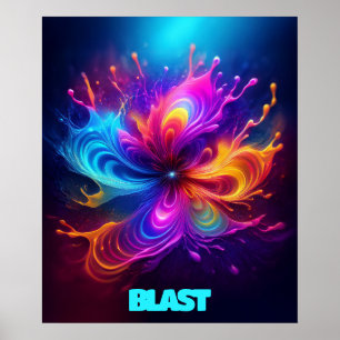 Liqued Blast of Color Customizable Poster