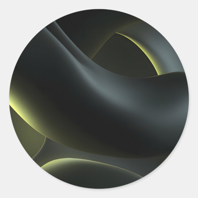 Liquid Chrome Abstract: Dark Iridescence Runder Aufkleber (Vorderseite)