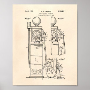 Liquid Delivery 1938 Patent Art Old Peper Poster