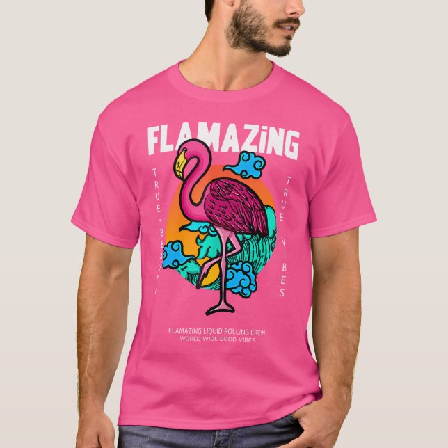 Liquid Drum and Bass Flamingo Dnb Music Dj Liquid T-Shirt (Vorderseite)