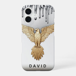 🦅 Liquid Gold Eagle Name Flow  Custom Metallic iPhone 16 Hülle